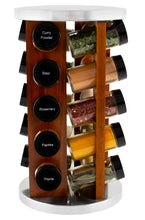 Load image into Gallery viewer, 20 Jar Spice Rack in Dark Acacia Wood with Custom Spices - My Spice Racks