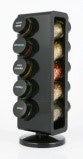 10 Jar Rotating Spice Rack - No Spices - Black Lids - My Spice Racks