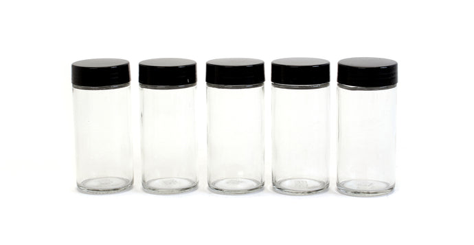 Orii 3oz Jar/Spice Jars with Black Lids (5 Pieces) - My Spice Racks
