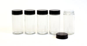 Orii 3oz Jar/Spice Jars with Black Lids (5 Pieces) - My Spice Racks