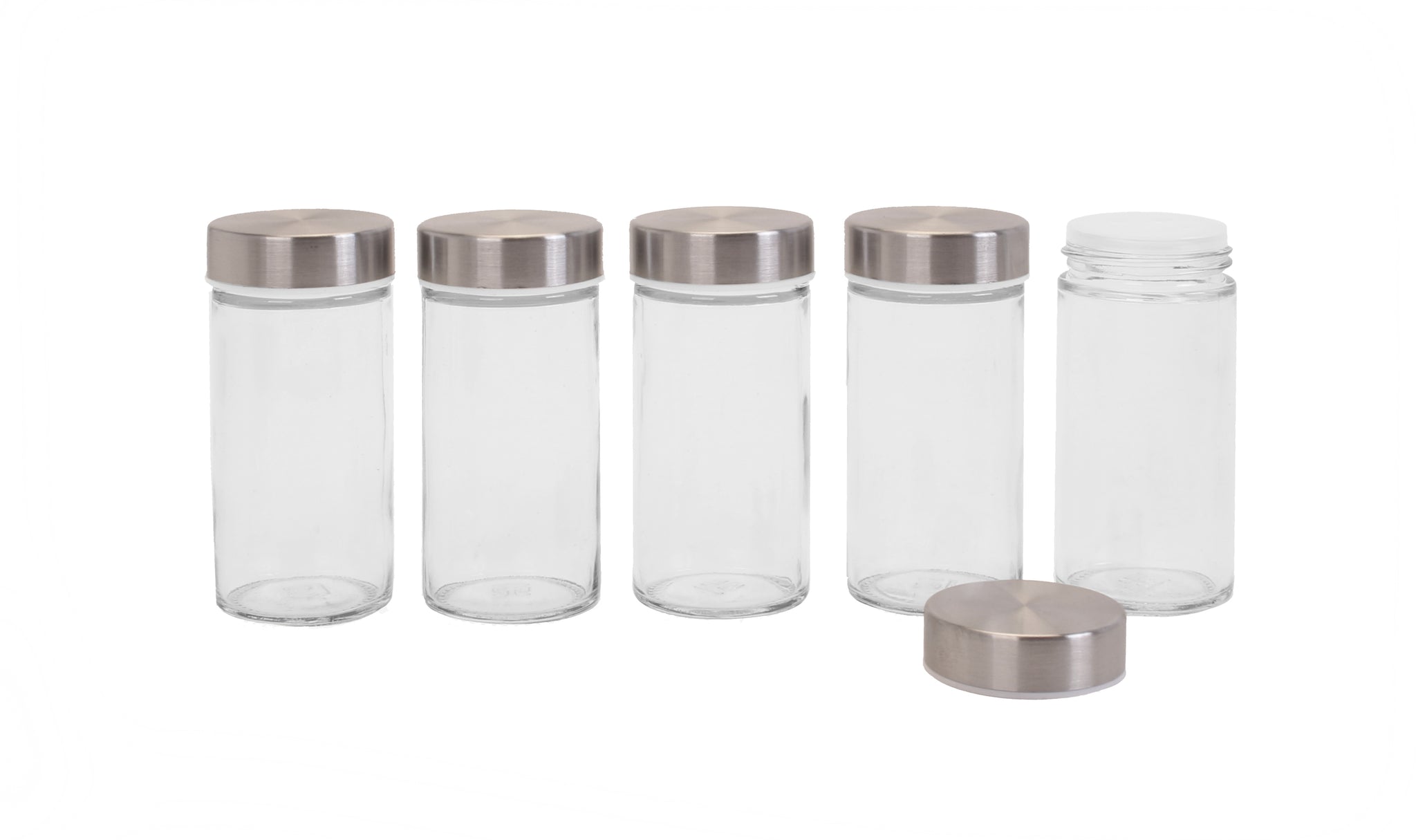 Glass Spice Jars Stainless Steel Lids