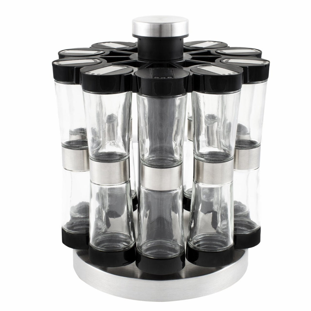 20 Jar 2-in-1 Hourglass Spice Rack with Custom Spices