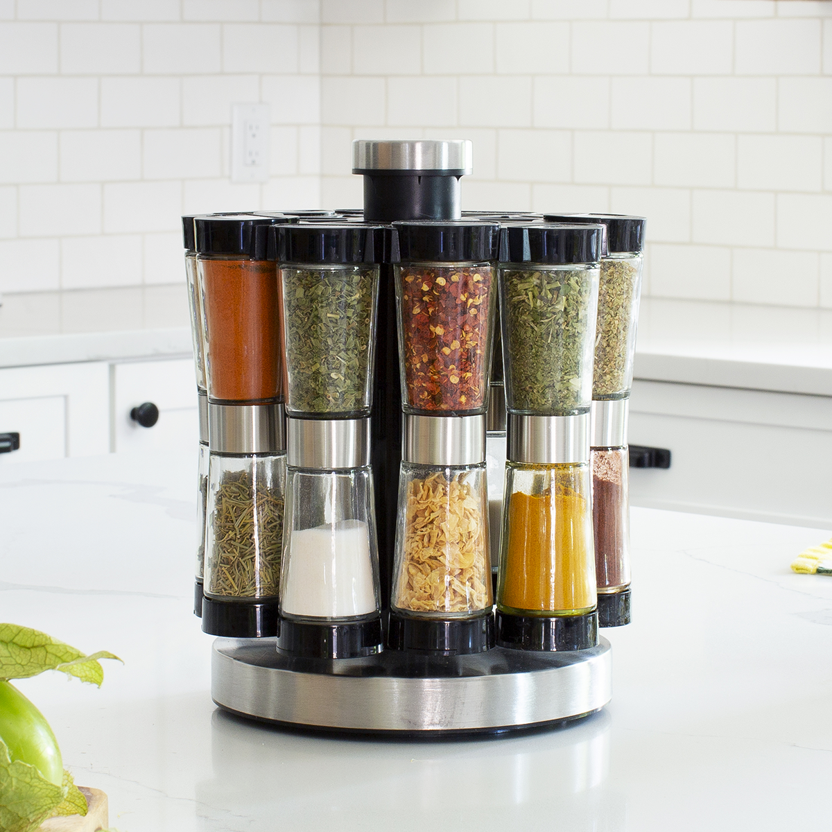 20 Jar 2 in 1 Hourglass Spice Rack with Custom Spices