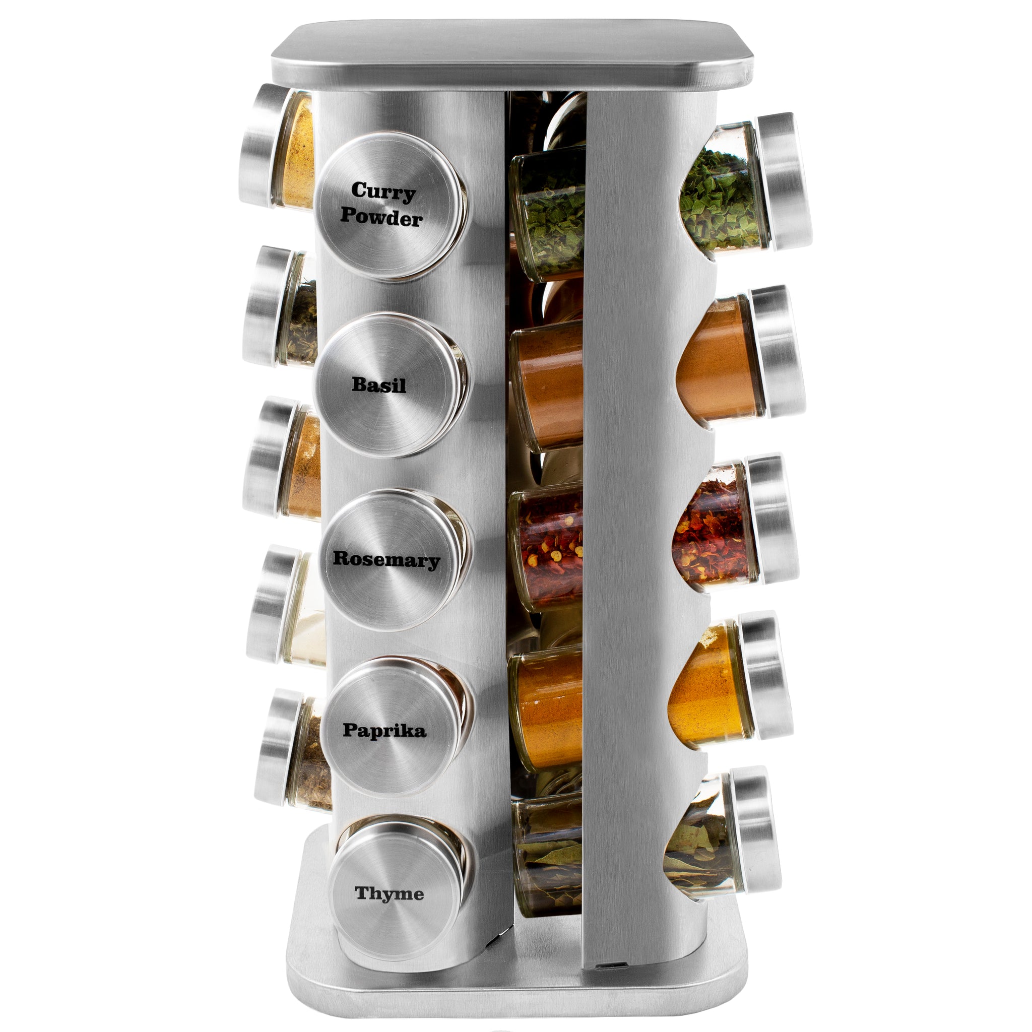 20 Jar 2-in-1 Hourglass Spice Rack with Custom Spices