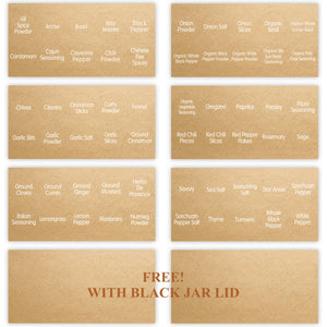 20 Jar Stainless Steel Spice Rack - No Spices - Black Lids - My Spice Racks