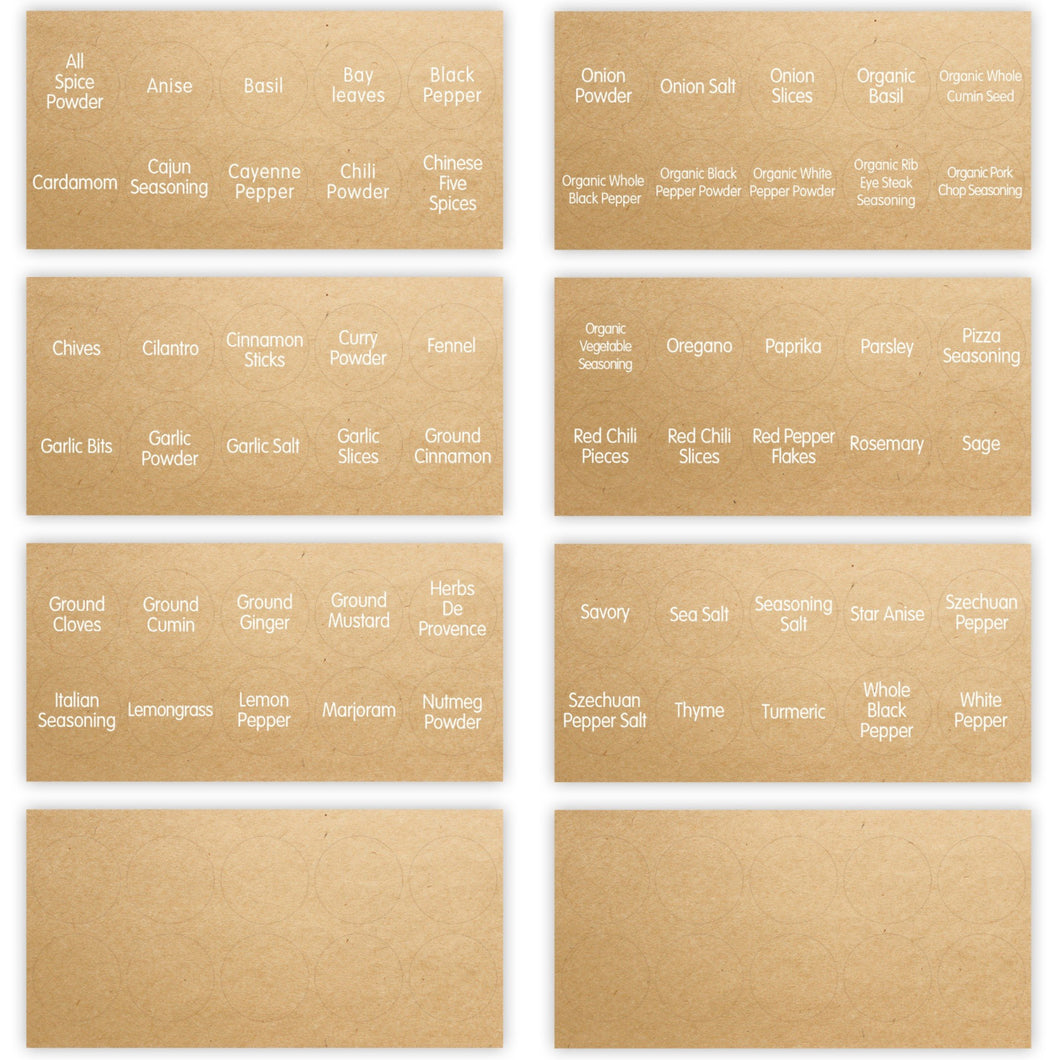 Spice Labels for Black Caps - My Spice Racks